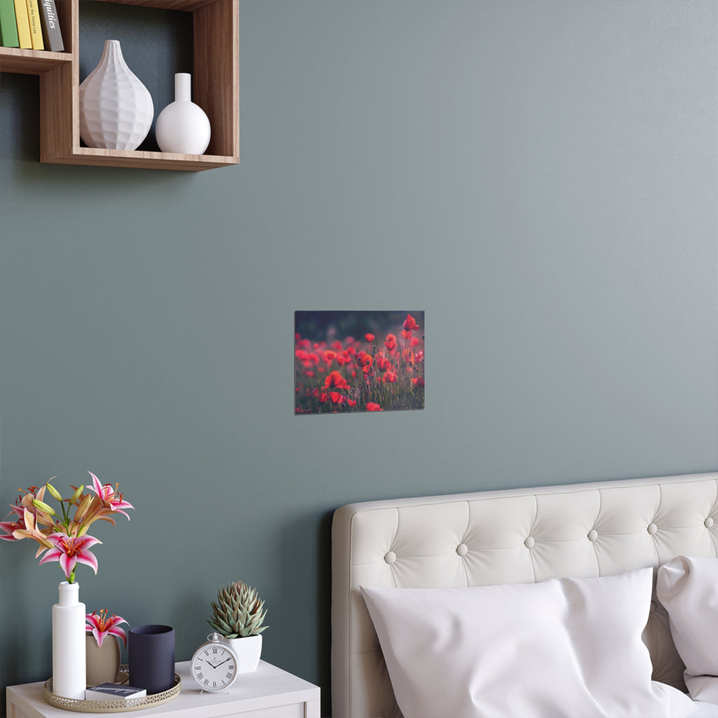 Red Poppy Field Silk Poster | Indoor Outdoor Wall Art