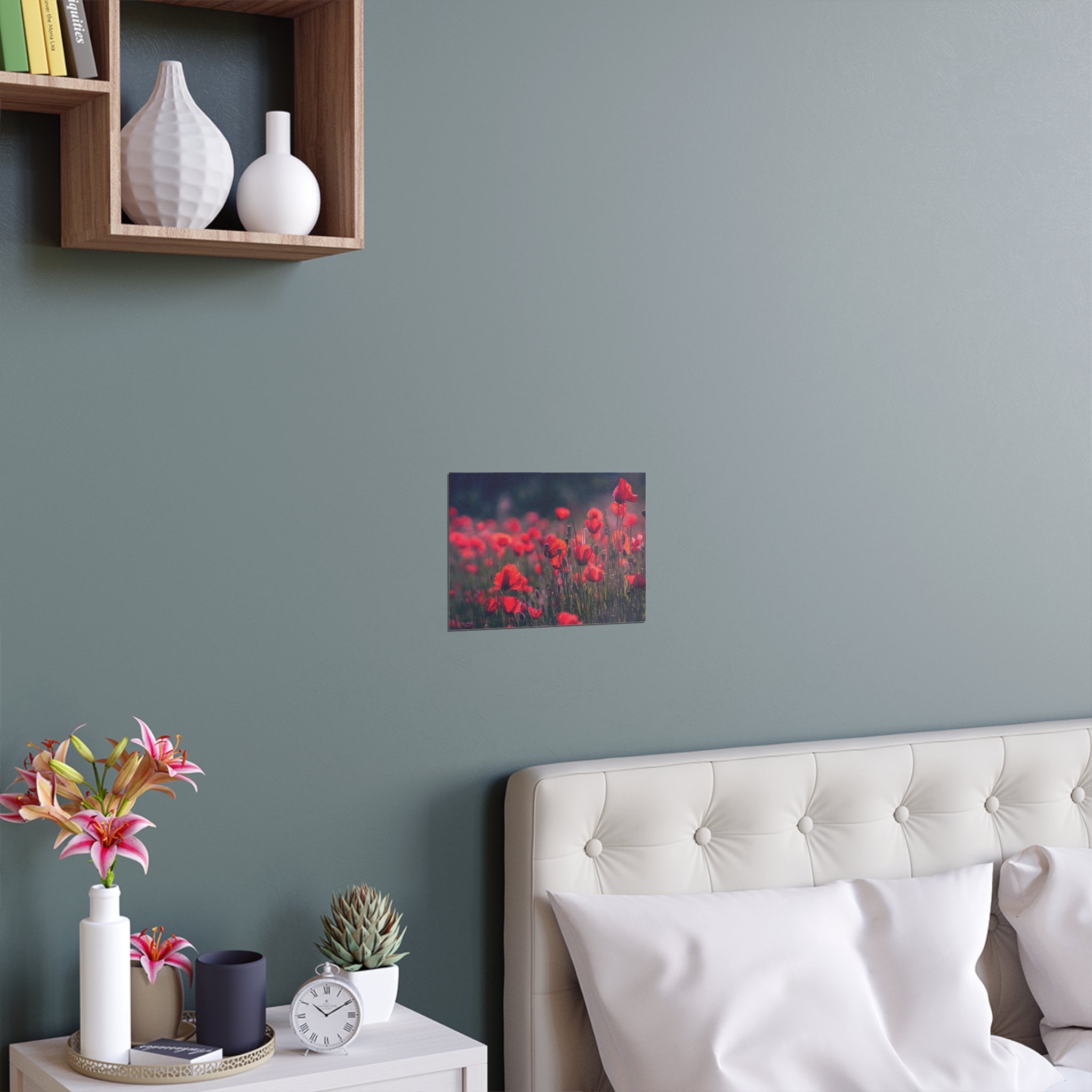 Red Poppy Field Silk Poster | Indoor Outdoor Wall Art