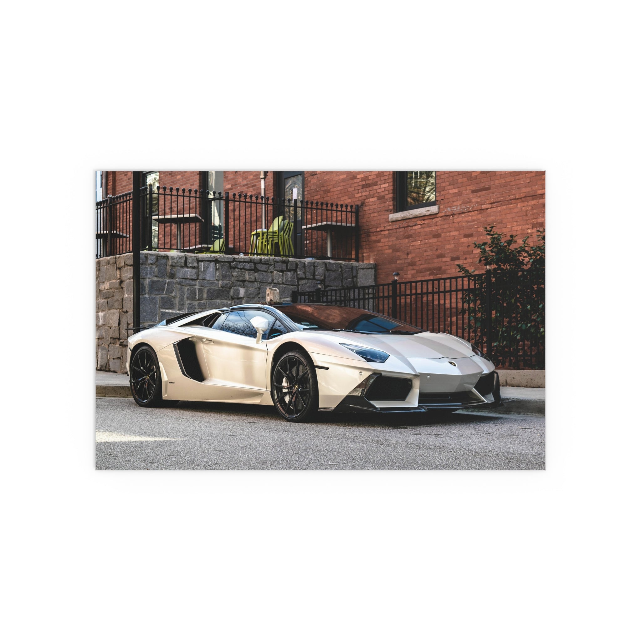 White Lamborghini Sports Car Poster | Silk Poster