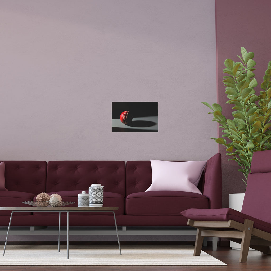 Cricket Ball Shadow Silk Poster