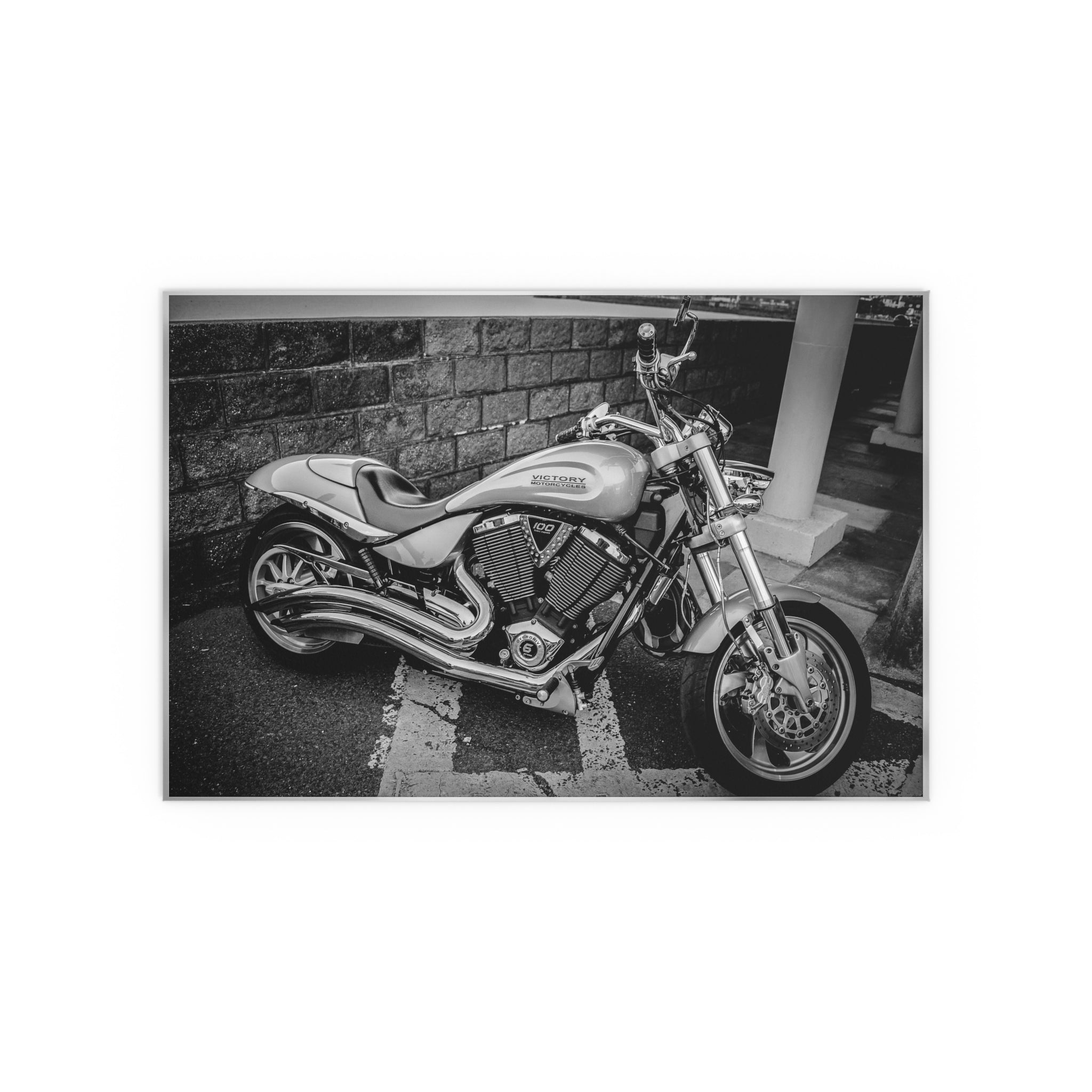 Vintage Motorcycle black and white Silk Poster | motorcycle wall art