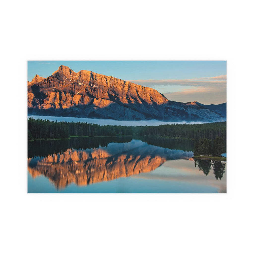 Mountain Lake Reflection Silk Poster | Indoor Outdoor Wall Art