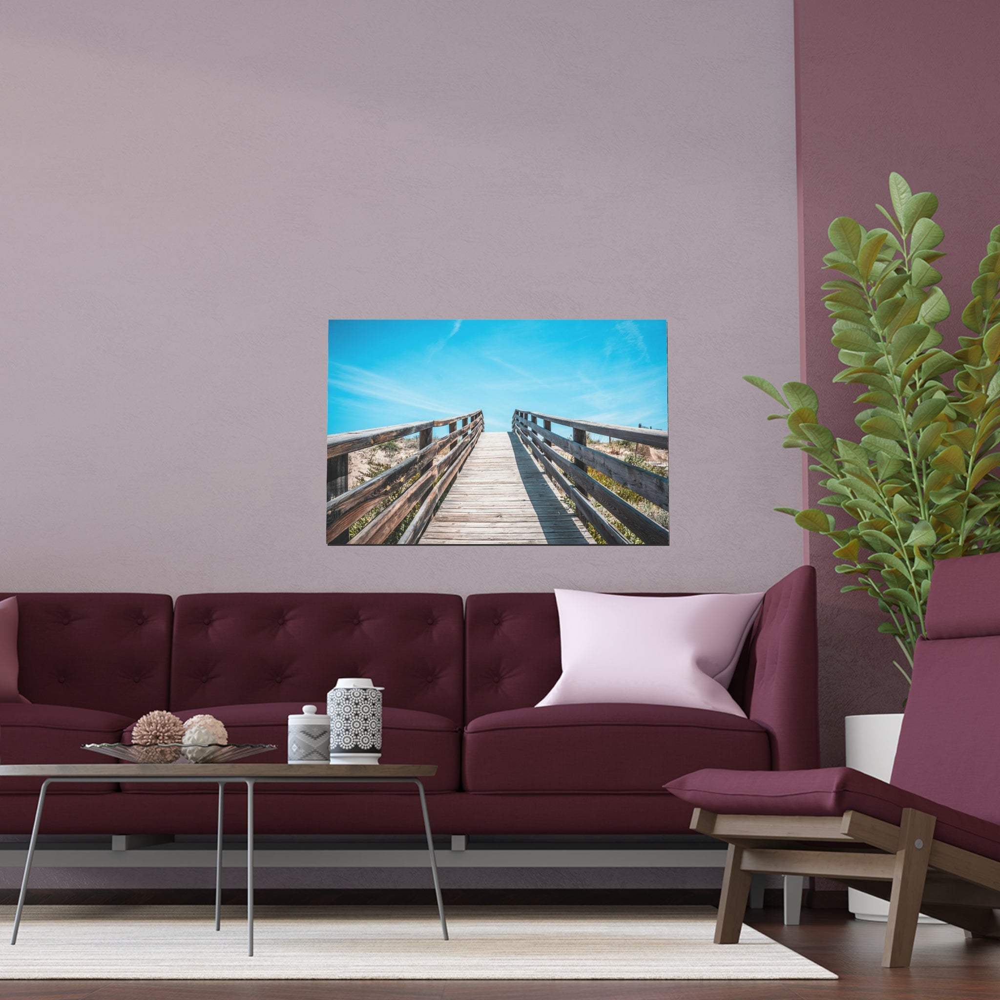 Boardwalk Beach Path Poster | Silk Wall Art