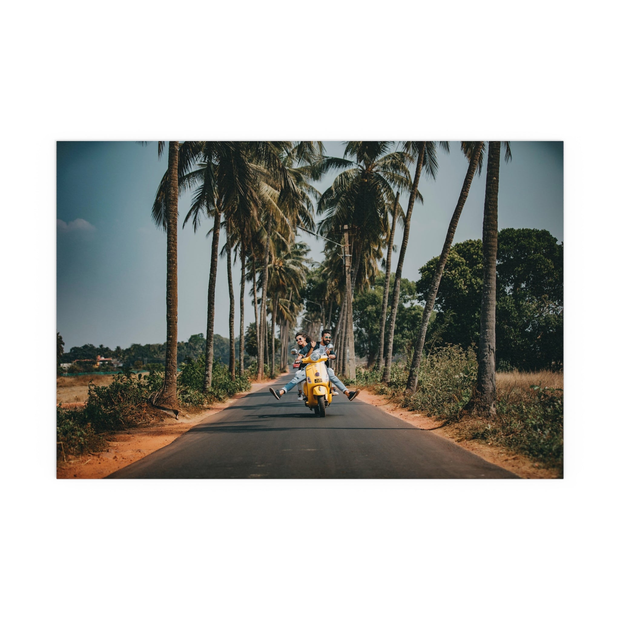 Palm Tree Road Scooter Ride poster | Silk Poster